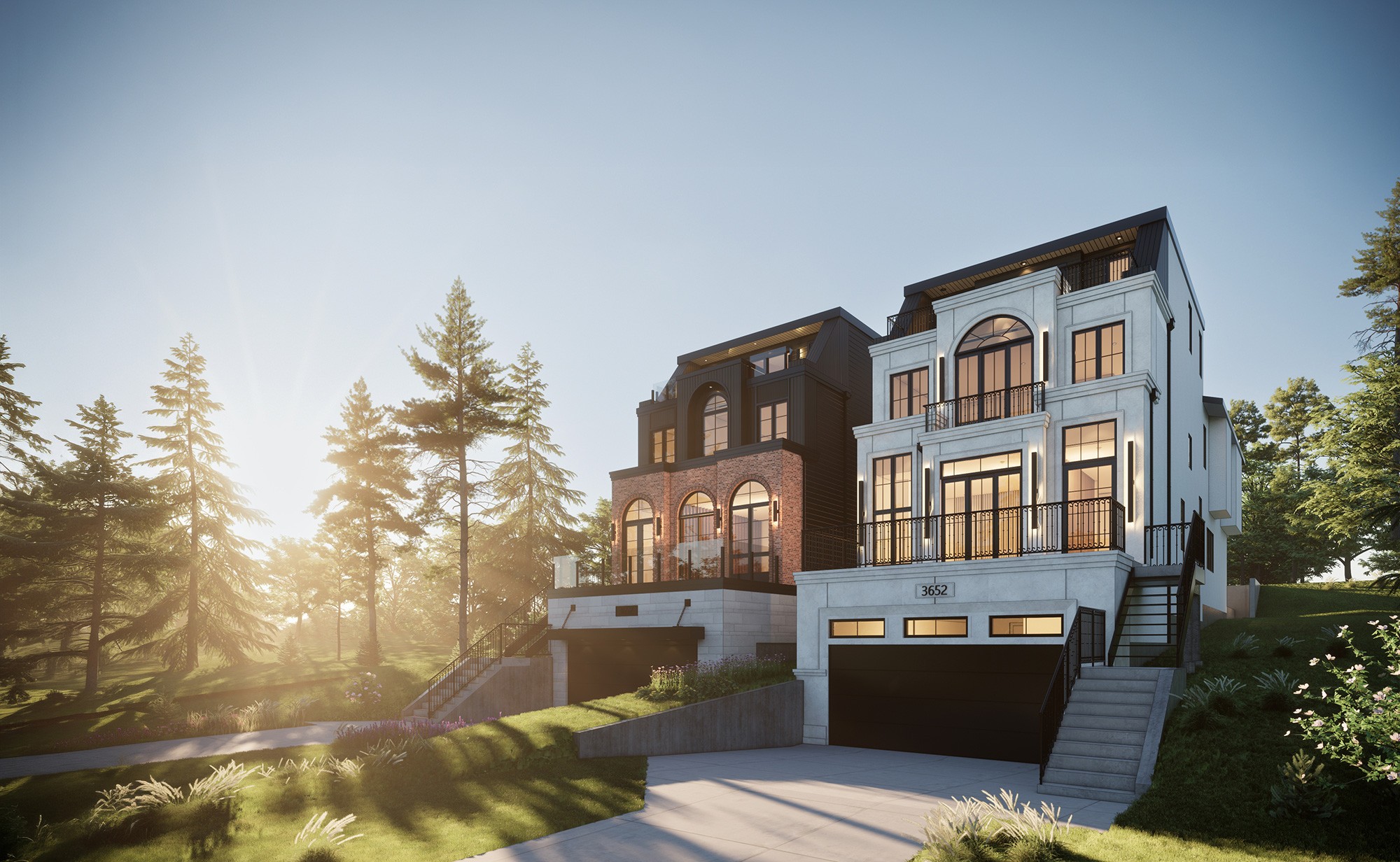Modern luxury infill homes on 5 Avenue NW, West Hillhurst, Calgary
