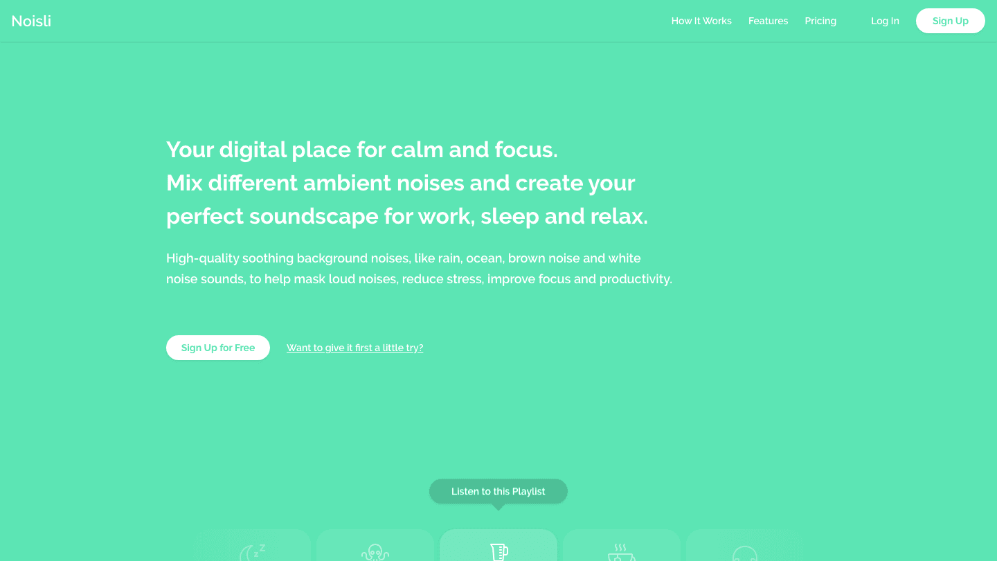 Noisli website screenshot