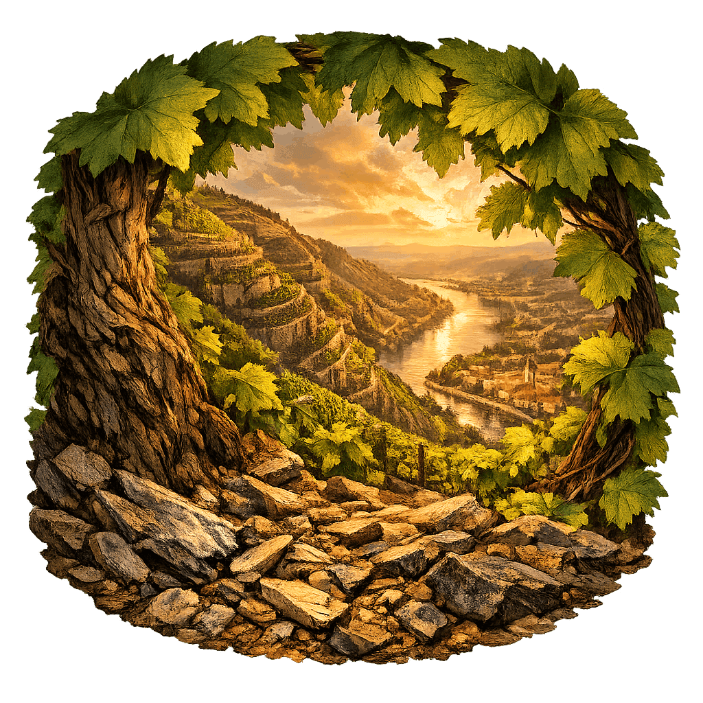 Detailed graphic of the Côte-Rôtie wine region.