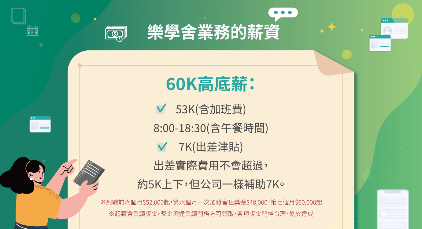 樂學舍業務的薪資福利說明