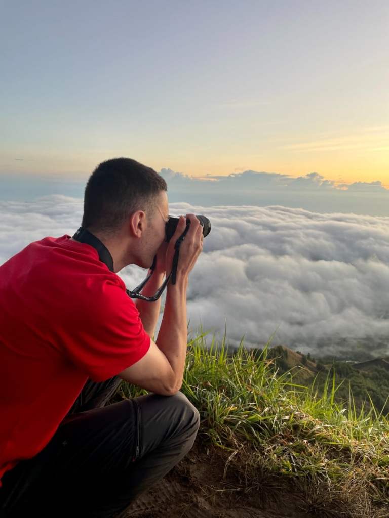 Above the clouds on Mount Batur