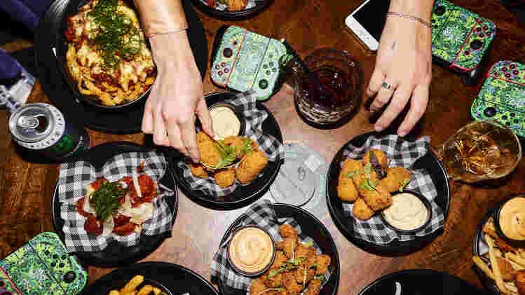 Assorted share plates on a Tavern Table