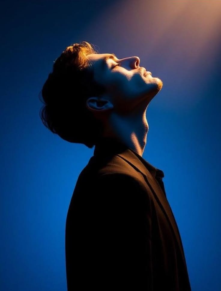 dramatic side profile portrait man cinematic lighting