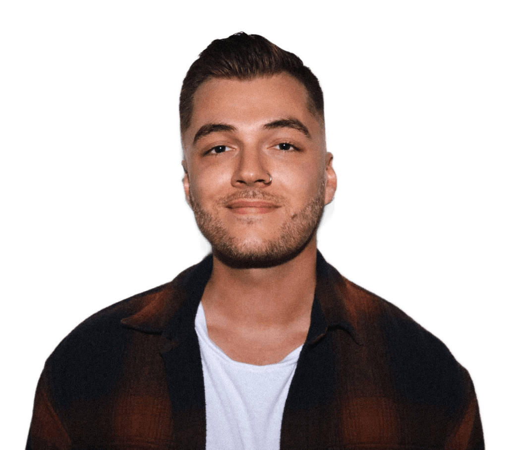 A man with a beard and a white t - shirt (Background Removed)