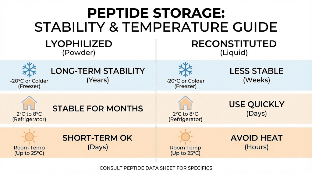ARA-290 peptide storage temperature guide for lyophilized and reconstituted forms
