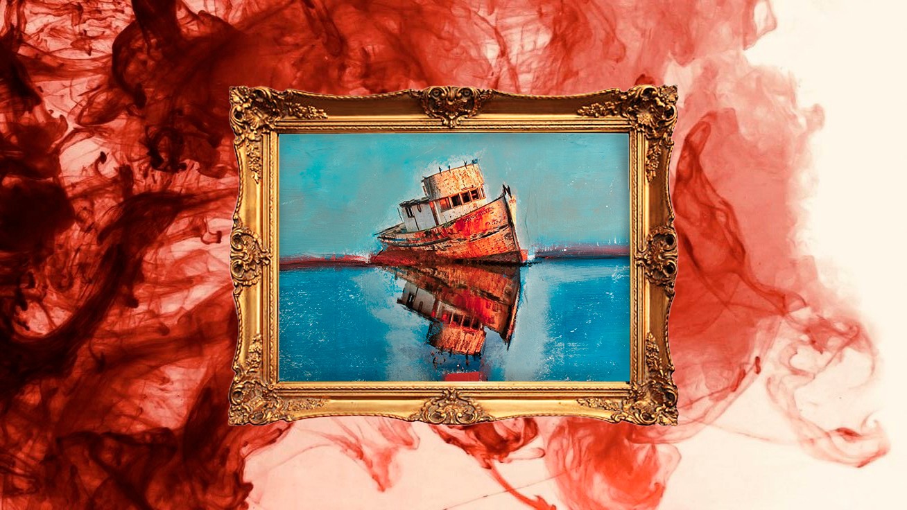 Verónica Rodriguez con una amiga en su muestra de arte