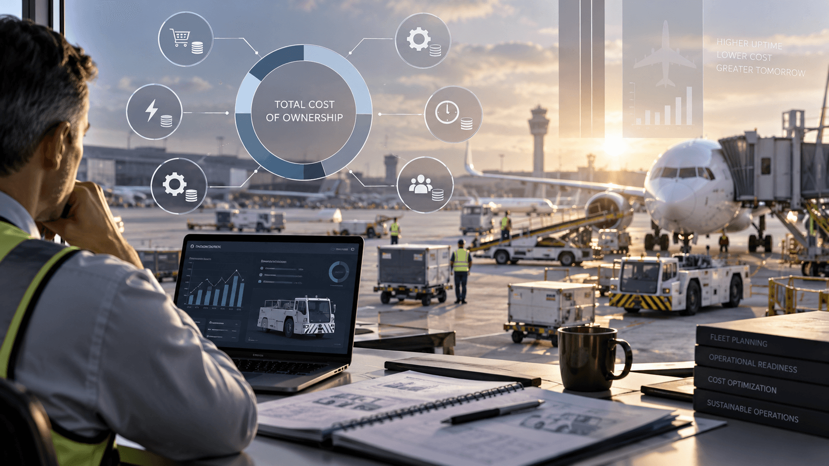 Airport ground support equipment total cost of ownership and fleet operations analysis