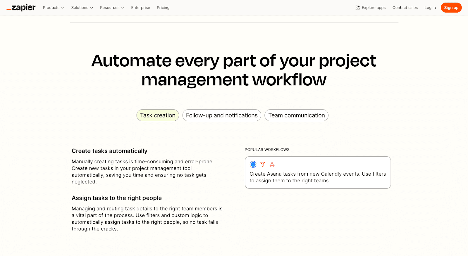 Zapier project management.