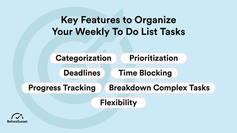 Key Features to Organize Your Weekly To Do List Tasks