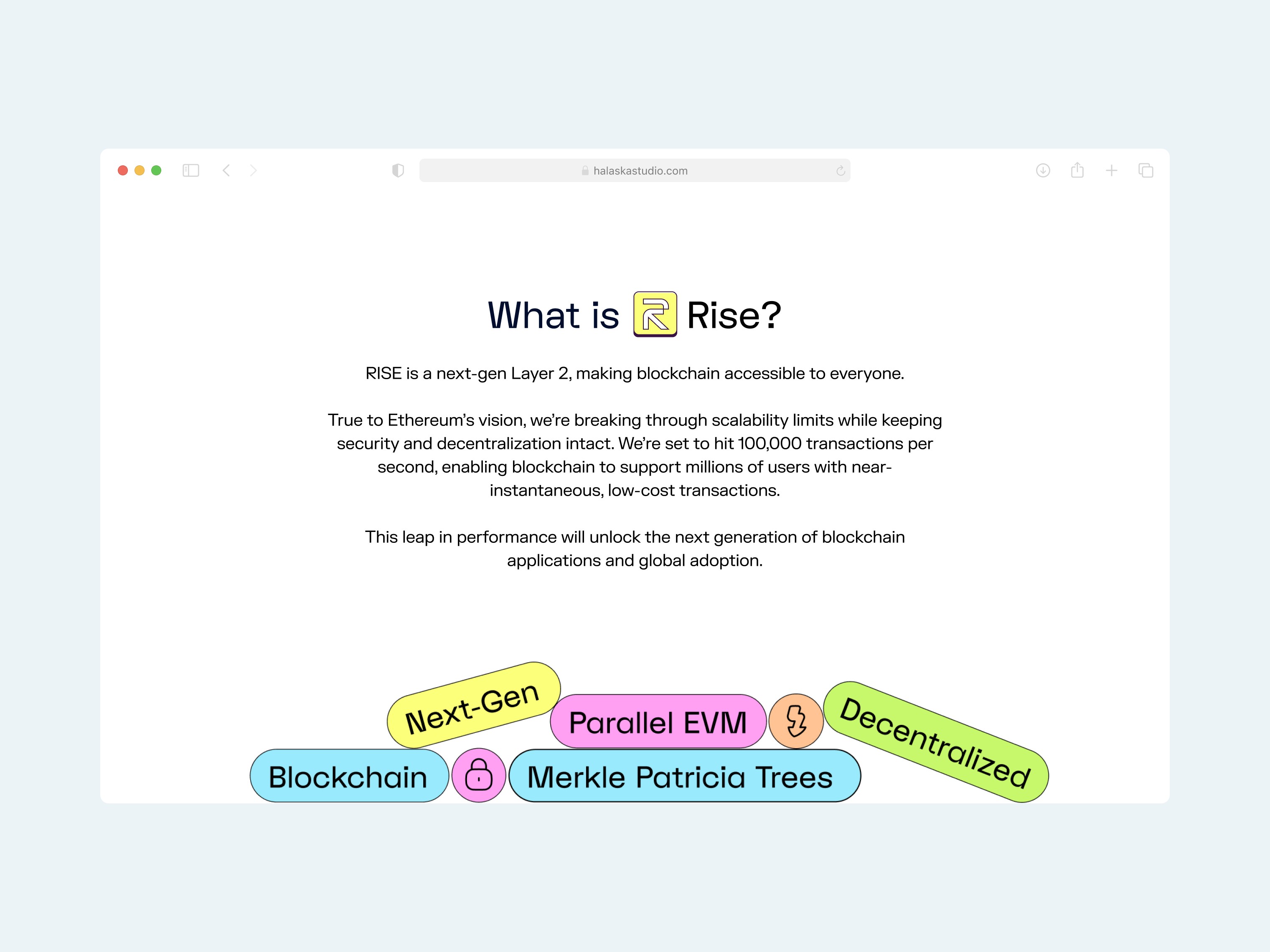 RISE web3 product design branding logo