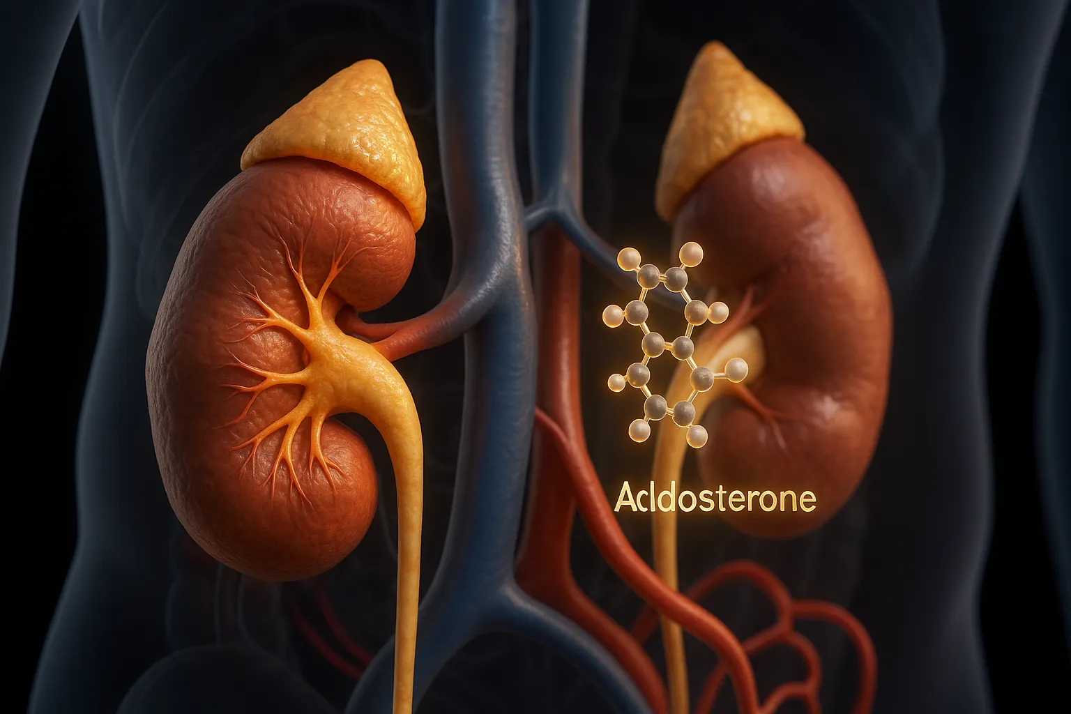 Aldosterone 3d illustration 