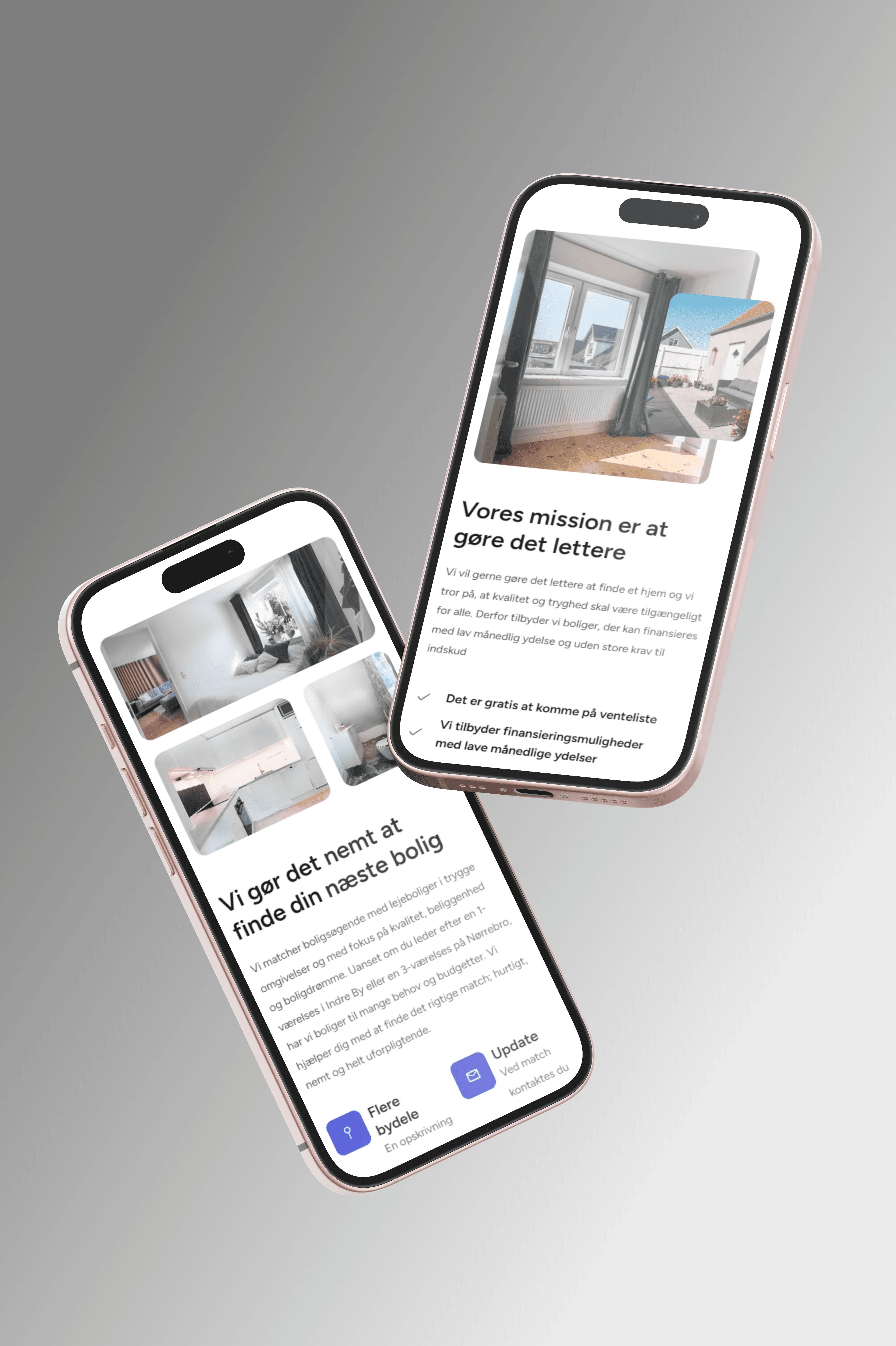 2 iPhones Mockup displays website made by Seoma