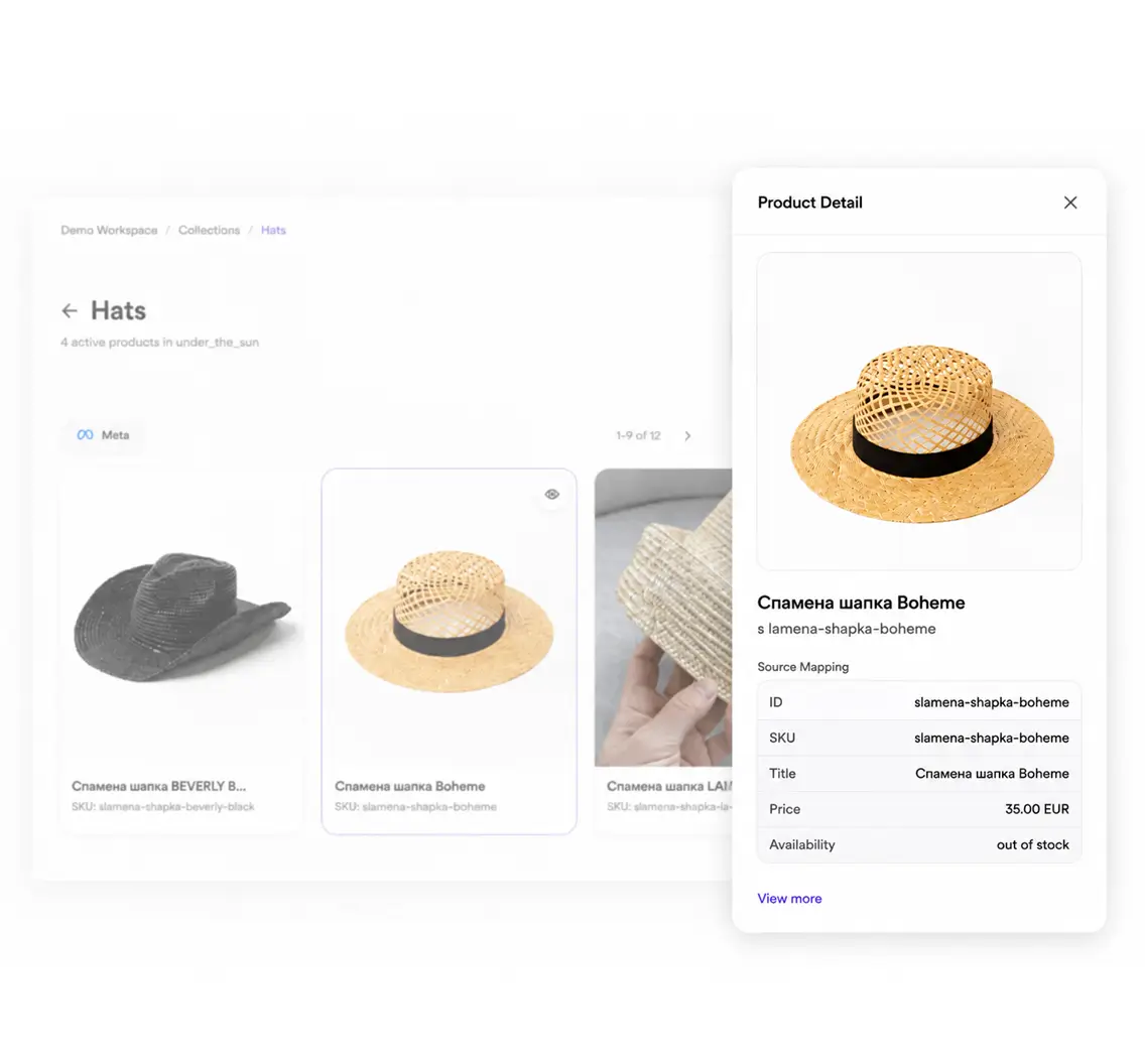 create personalized catalog ads with branded color and logo. flow by pansyer