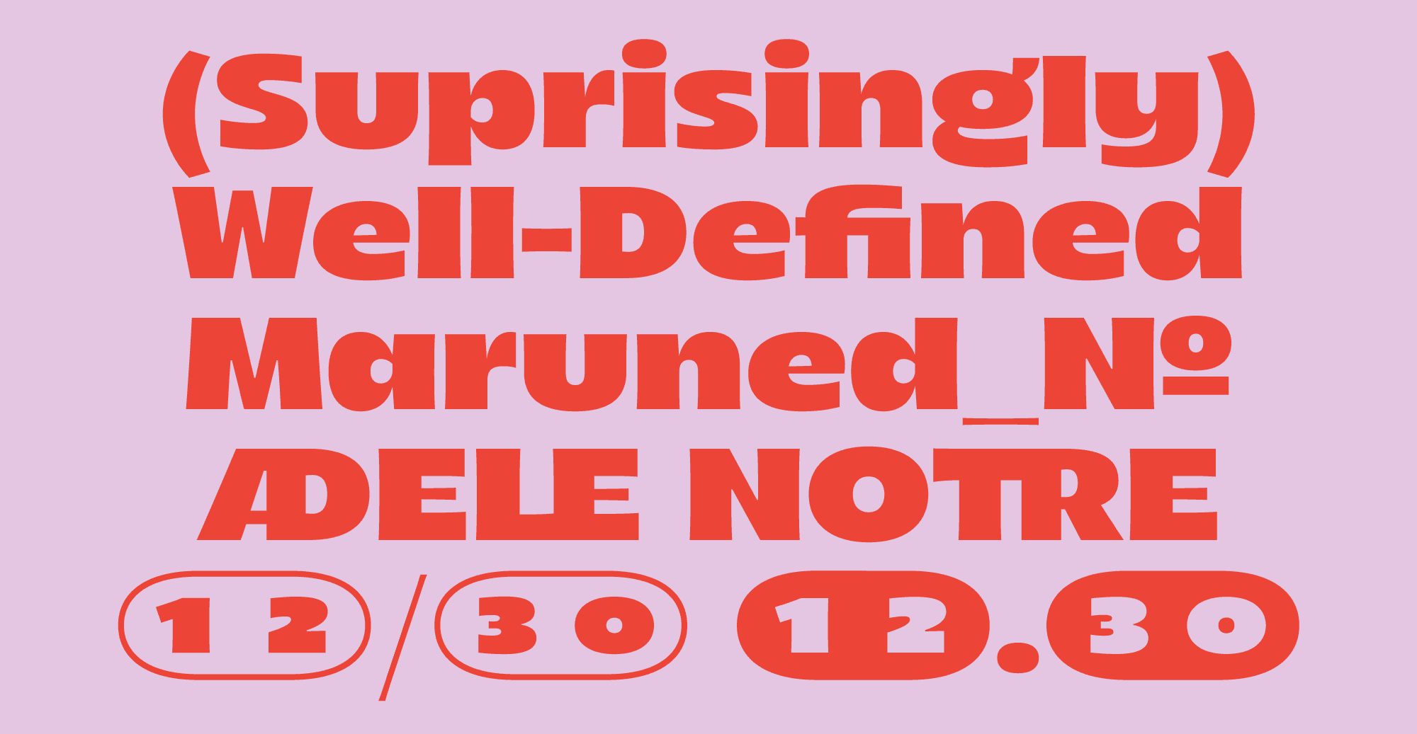 Arlen typeface OpenType features