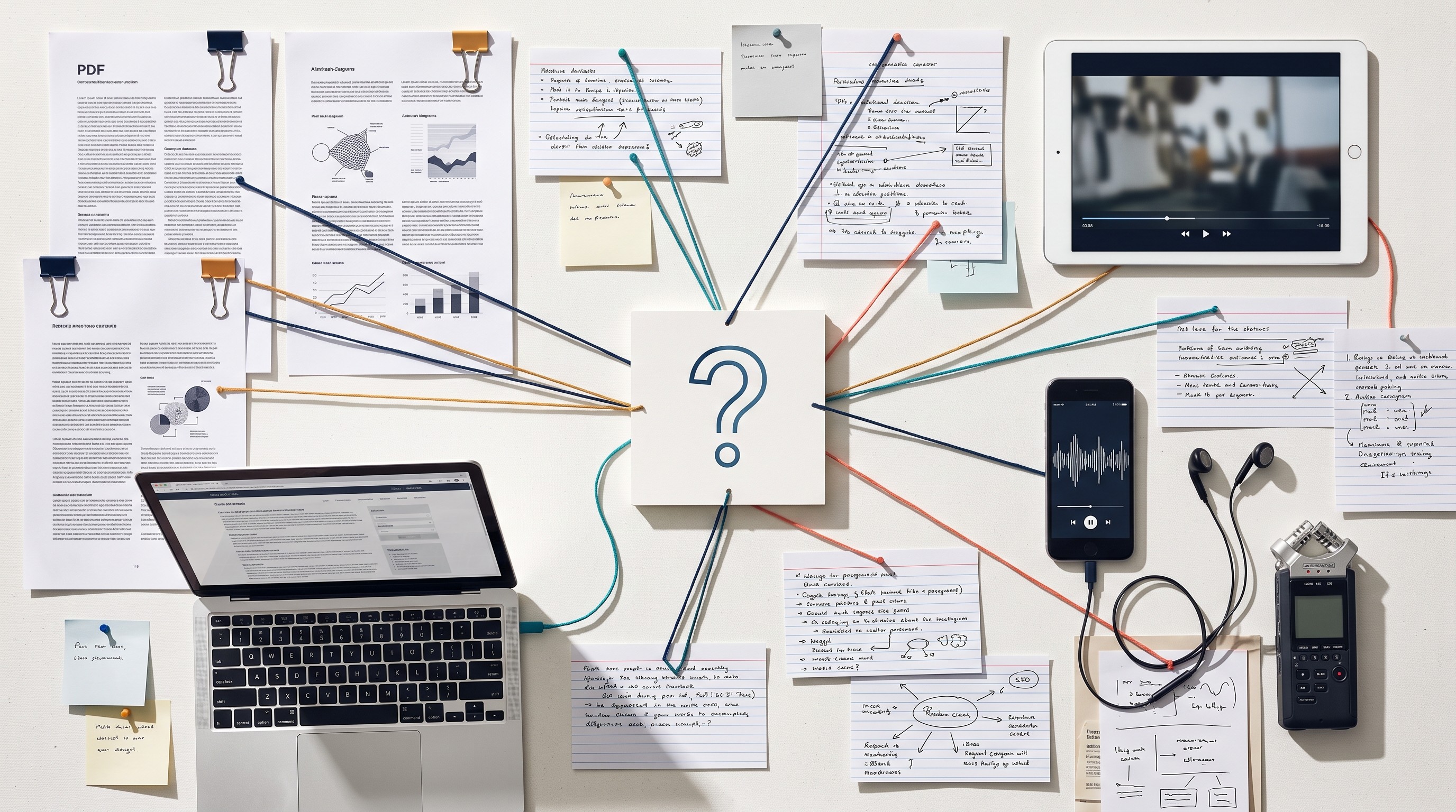 Multiple research sources connected to one project
