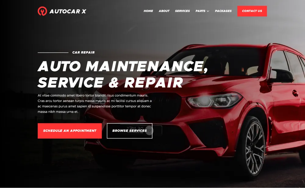 Auto Service Website Design