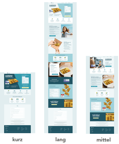Landingpage nach Informationsbedürfnis