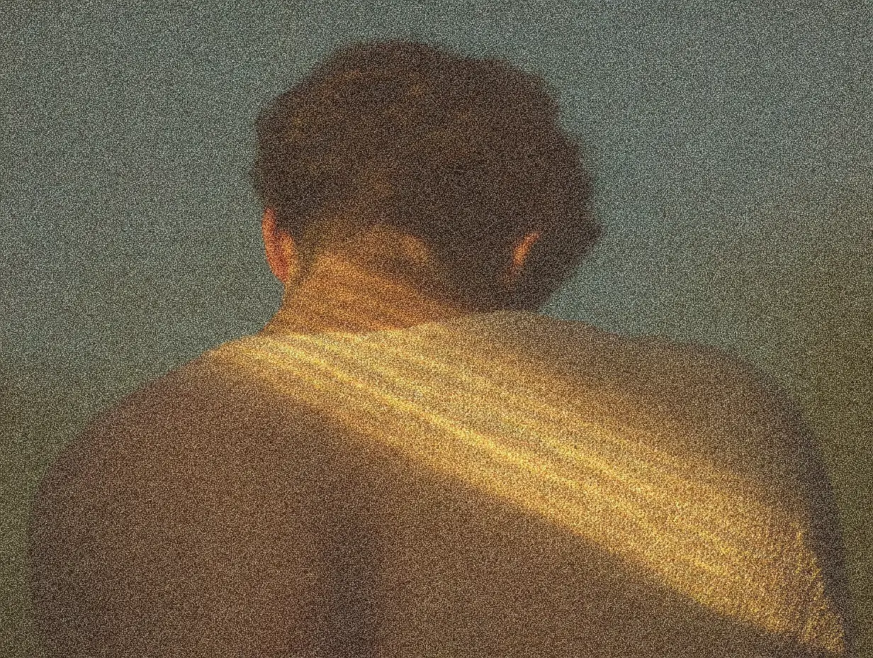 Person showing upper back