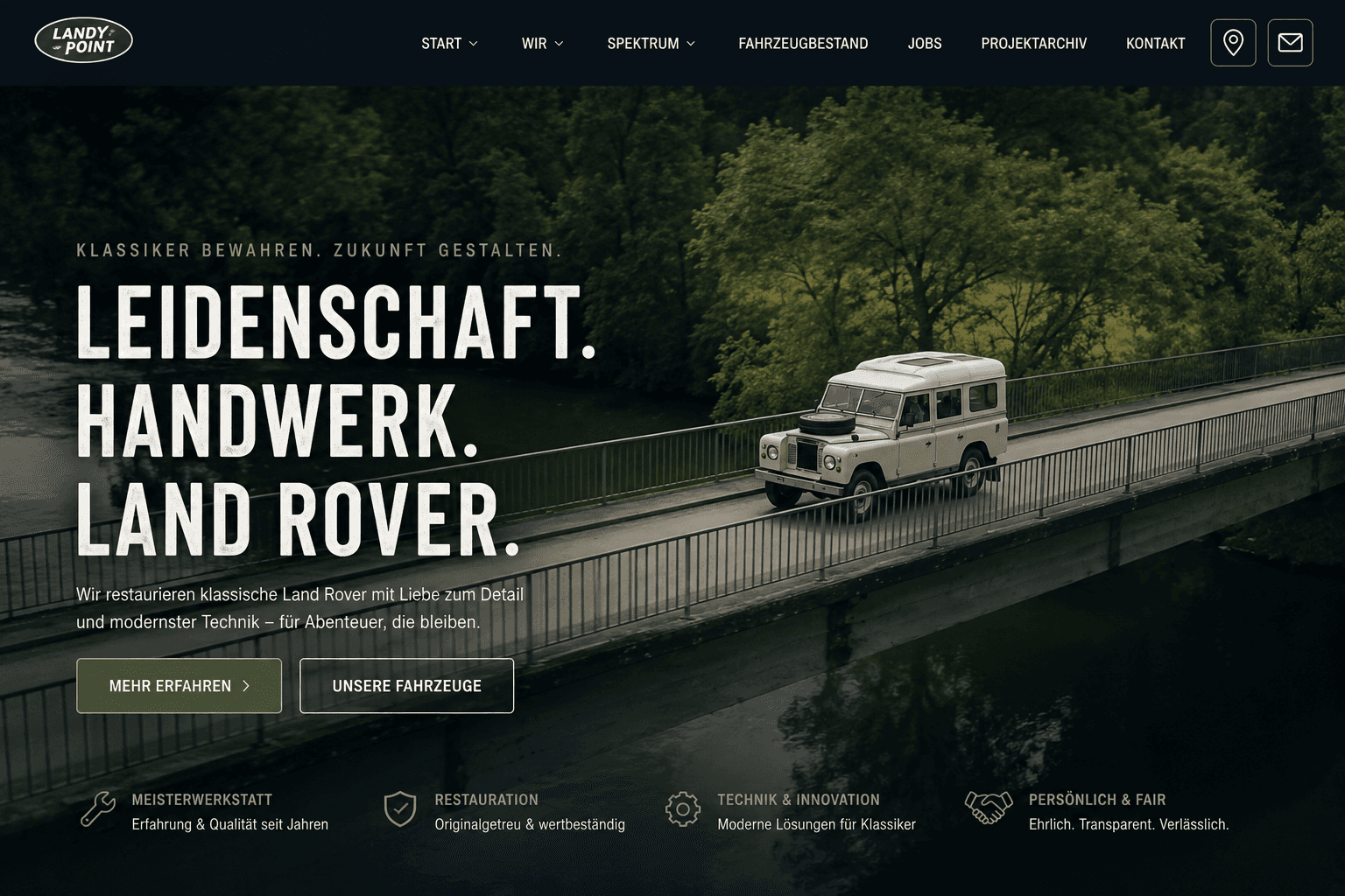 Landypoint Website für einen KFZ-Betrieb