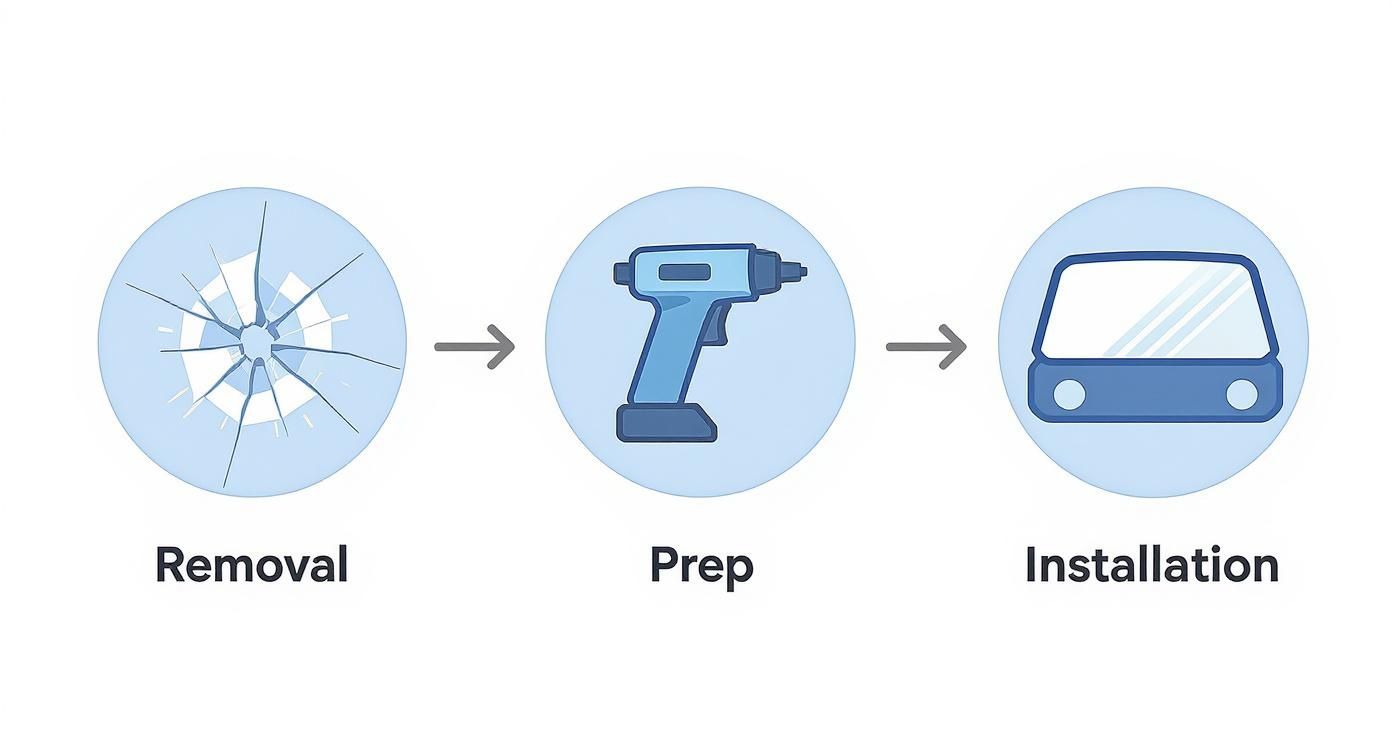 Infographic about car glass replacement