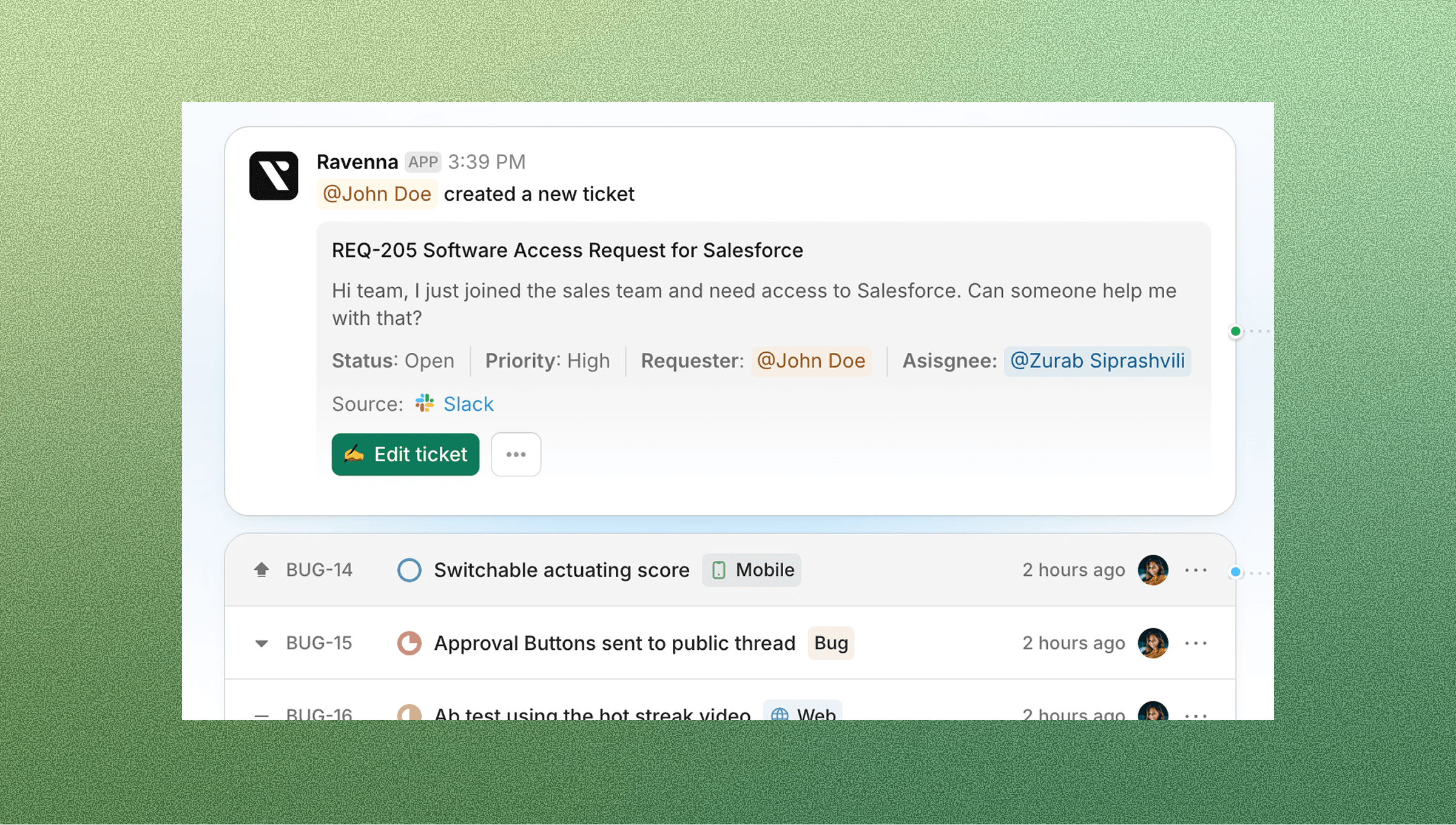 How AI service desks work including creating a ticket