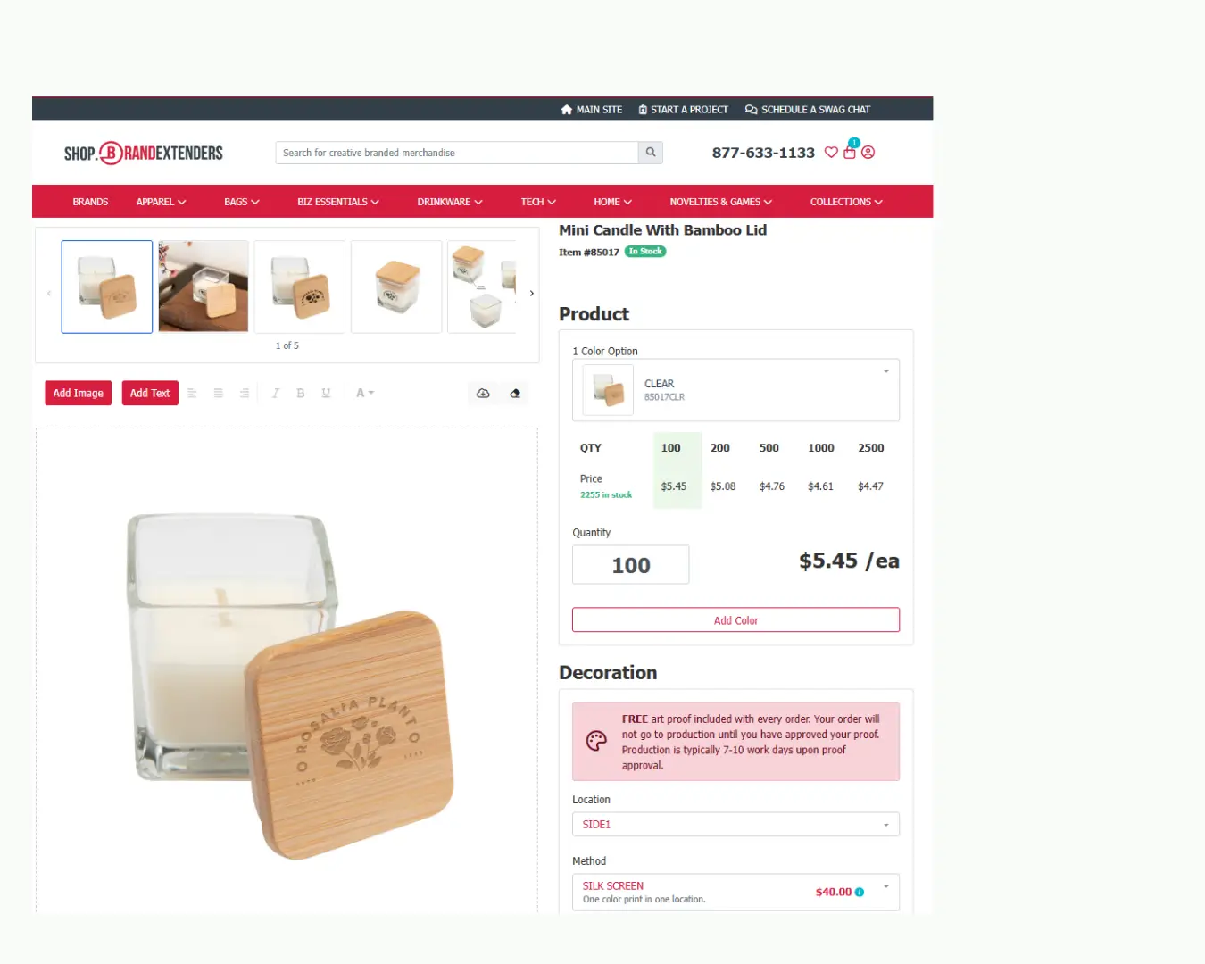 Brandextenders e-commerce product page and checkout process