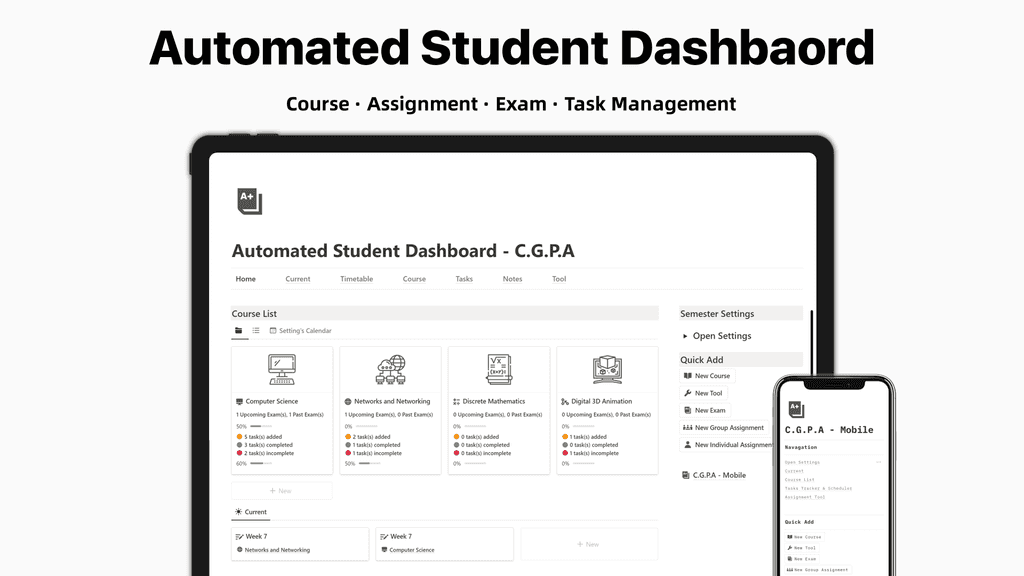 Notion Automated Student Dashboard Banner Image 1