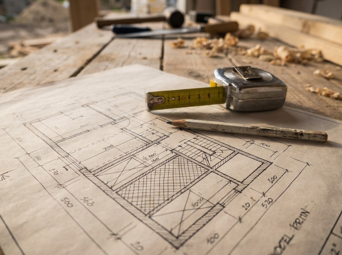 Architectural floor plan and construction documents for a residential project in Mérida