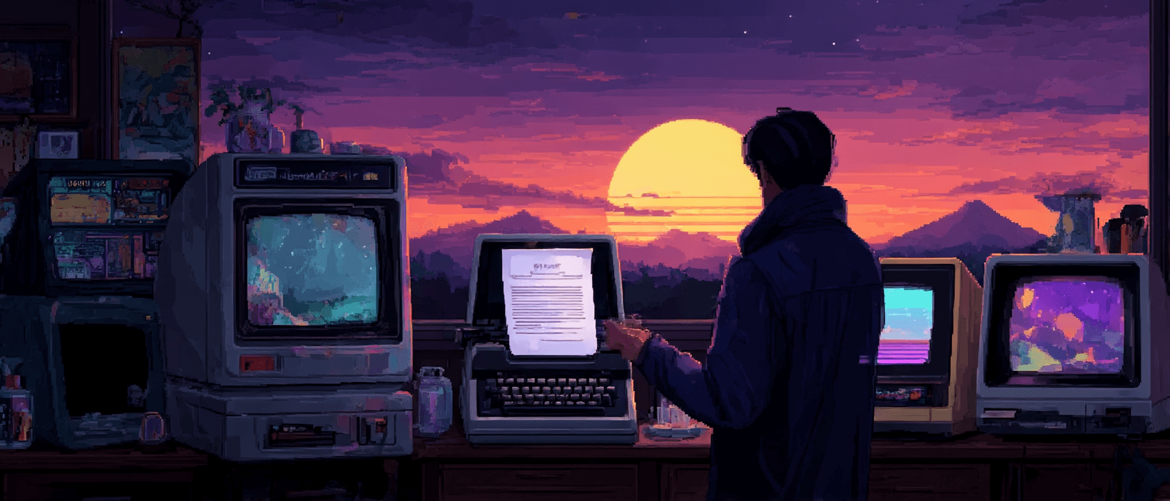 City Pixel background image