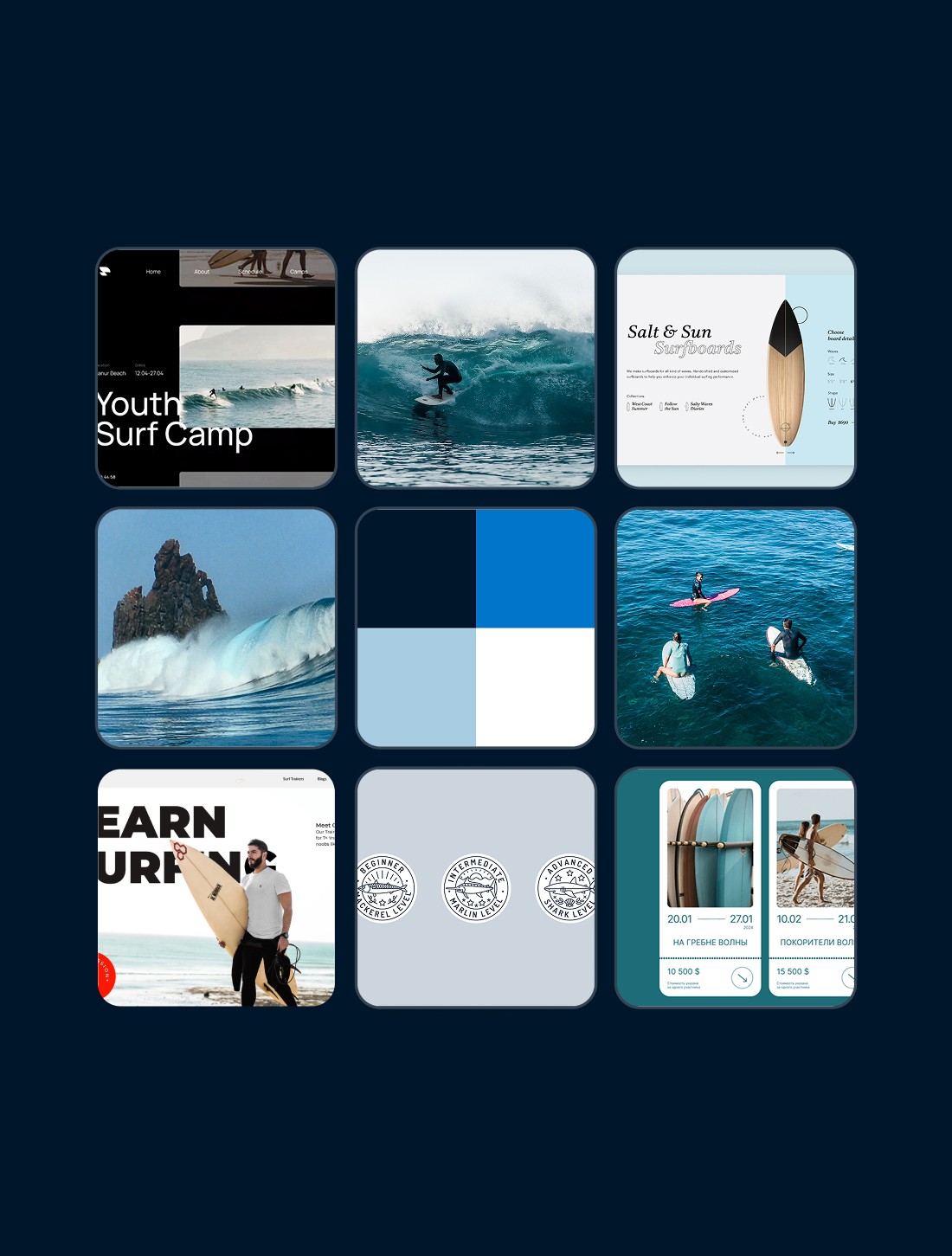 AroundFreedom Surf School Mini Branding Moodboard