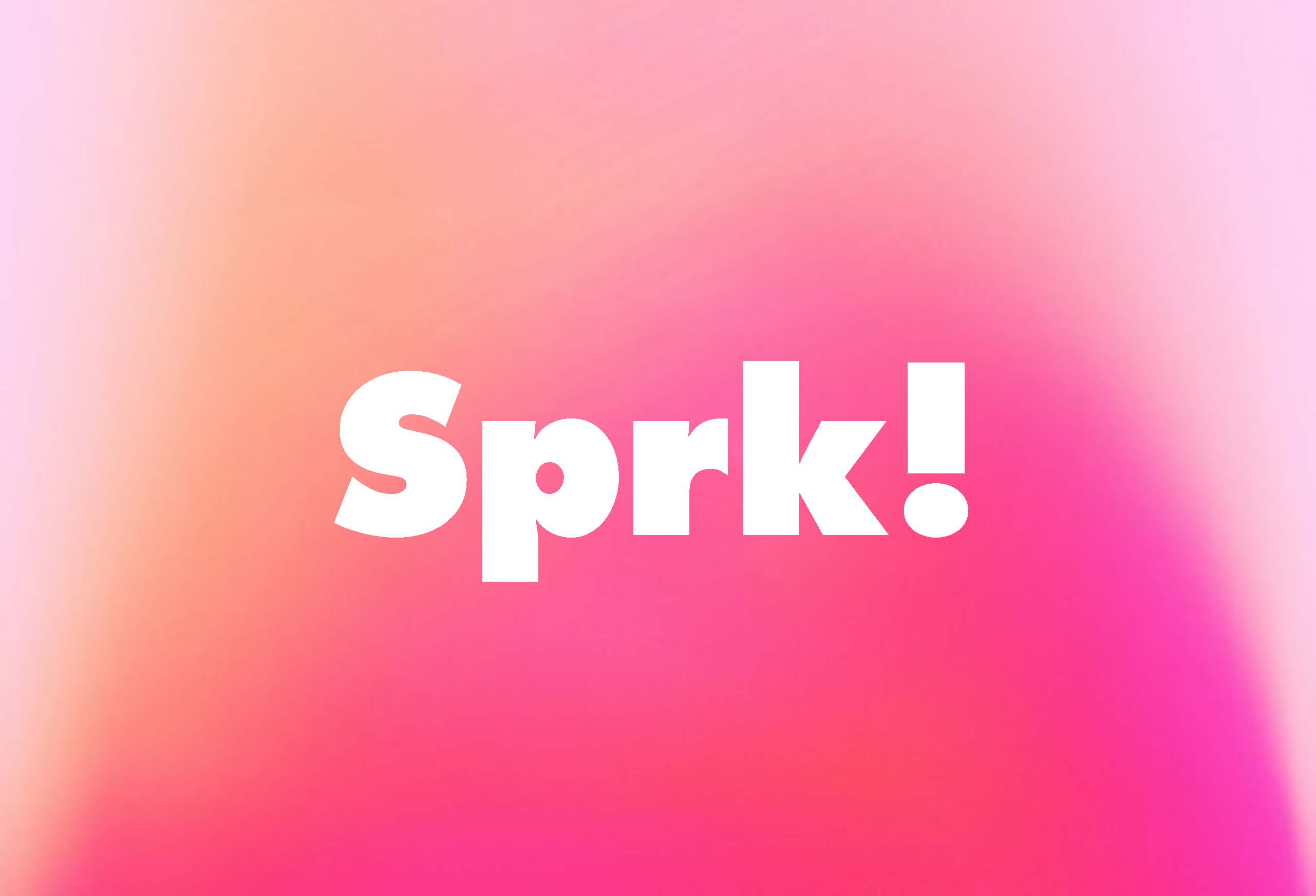 A four-quadrant collage featuring a cluster of pink round objects, a pair of red lipstick lips with torn pink fabric, two chocolate cupcakes with pink frosting, and a single eye against a yellow background. The second image shows a pink box labeled "Sprk!" with various items in front, including lip gloss and containers labeled "Kinky Truth Dare." The final image features a smiling woman with dark hair against a black background, her face warmly lit.