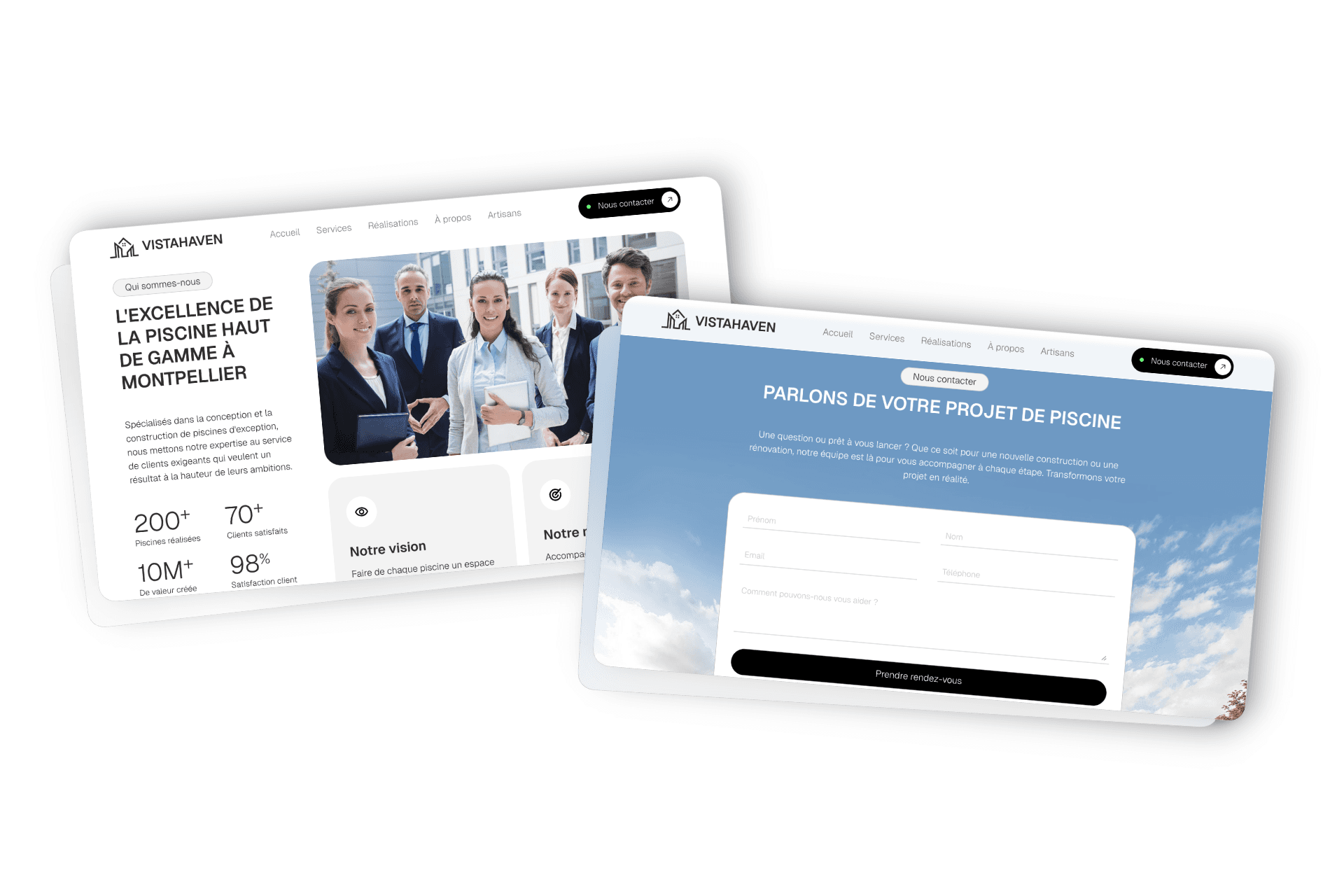 site web entreprise piscine Montpellier