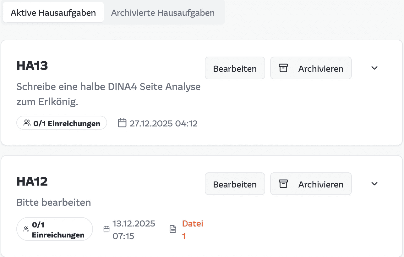 Hausaufgaben Skillsquare