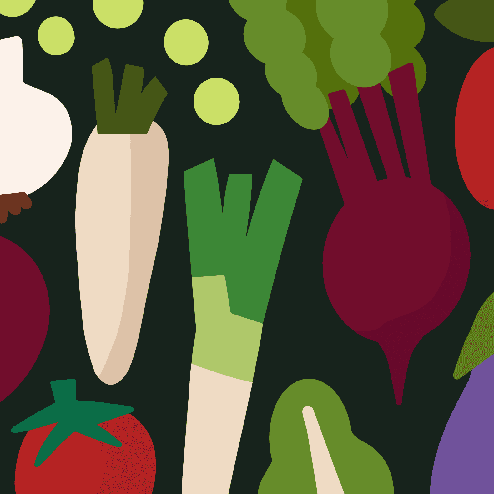 Pattern of illustrated vegetables