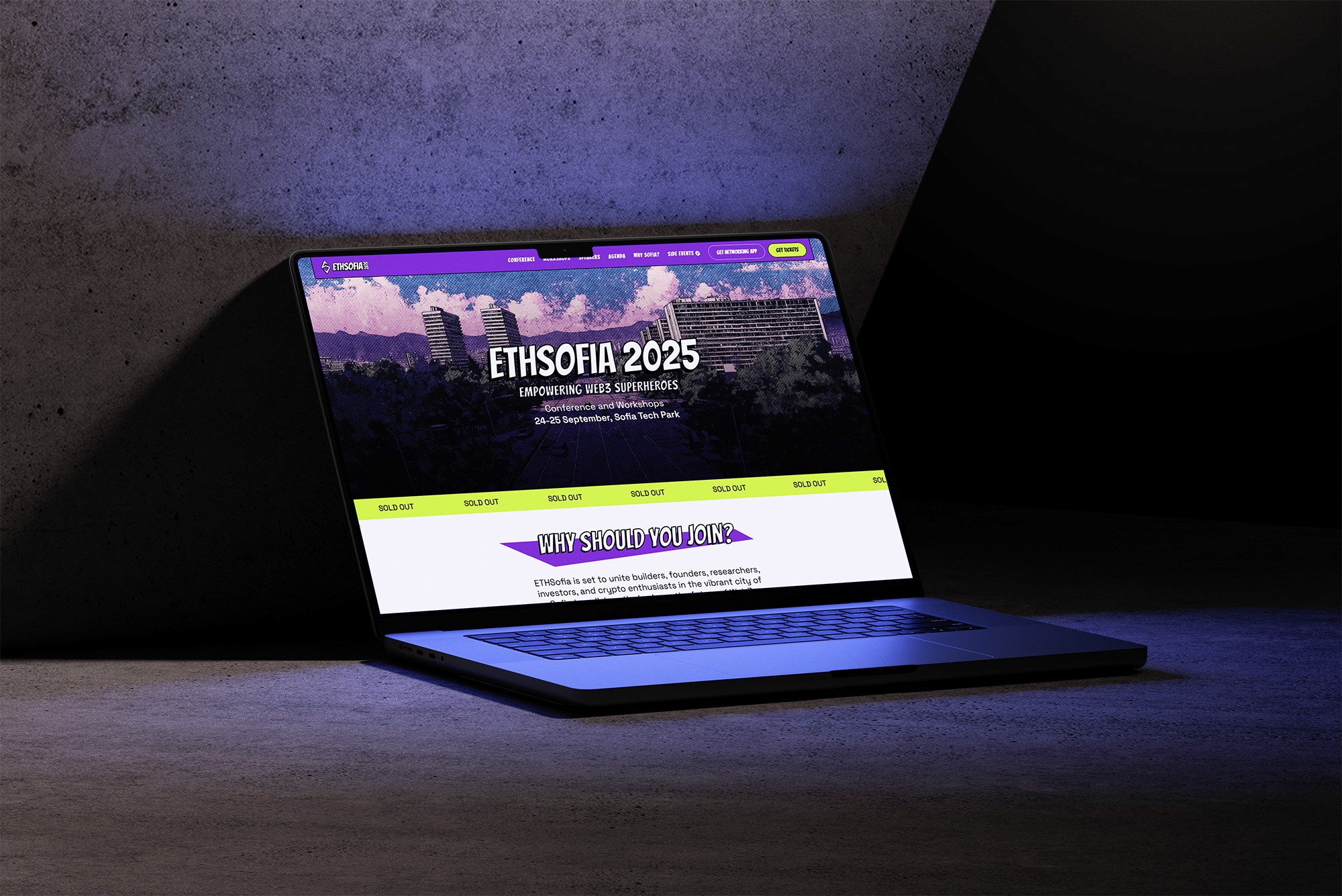 Laptop screen showing a website