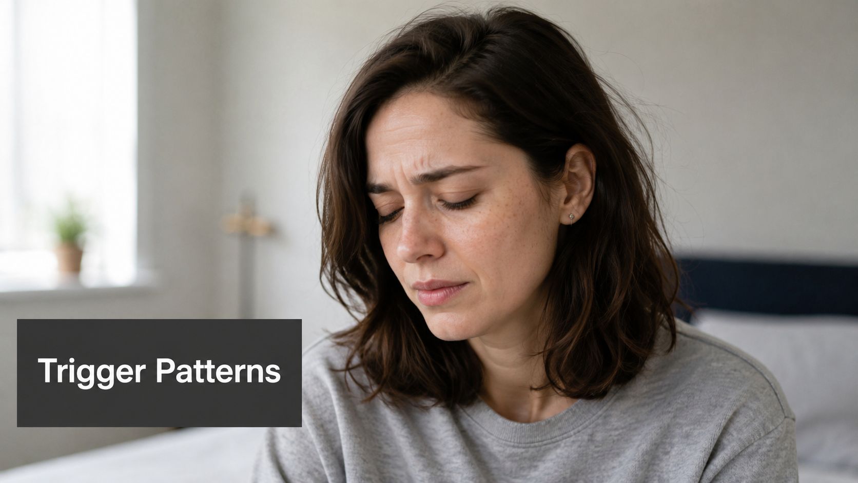 A distressed young woman appearing overwhelmed, representing the emotional impact of mental health challenges or anxiety.