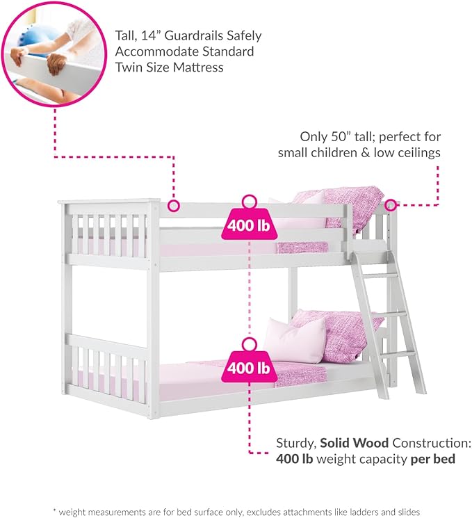 Enjoy a seamless blend of form and function with the max and lily low bunk bed, tailored for you.