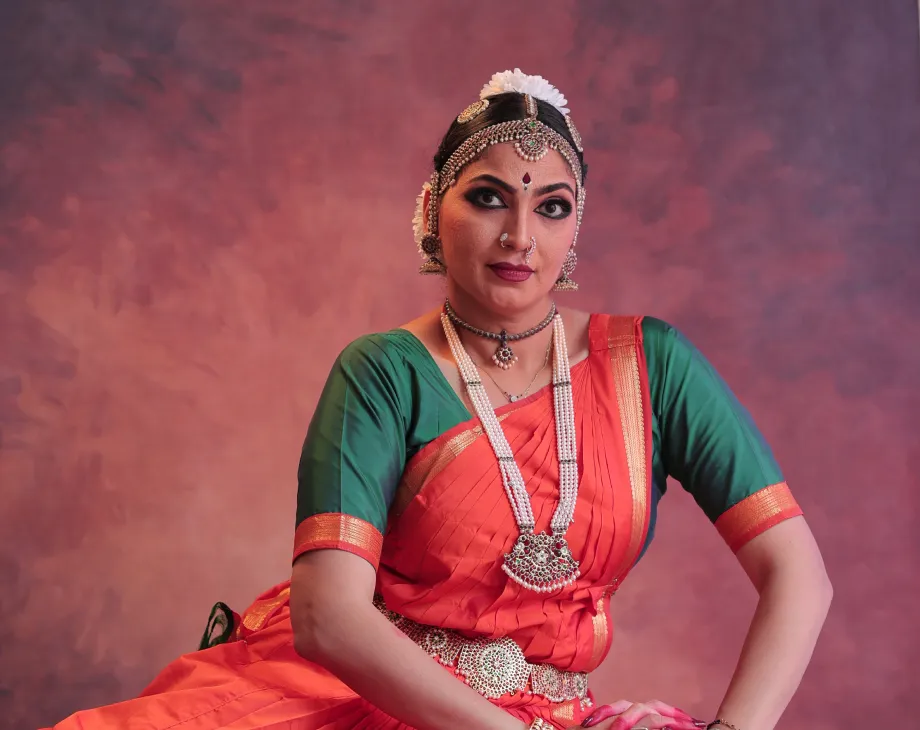 A dancer performing bharatanatyam 