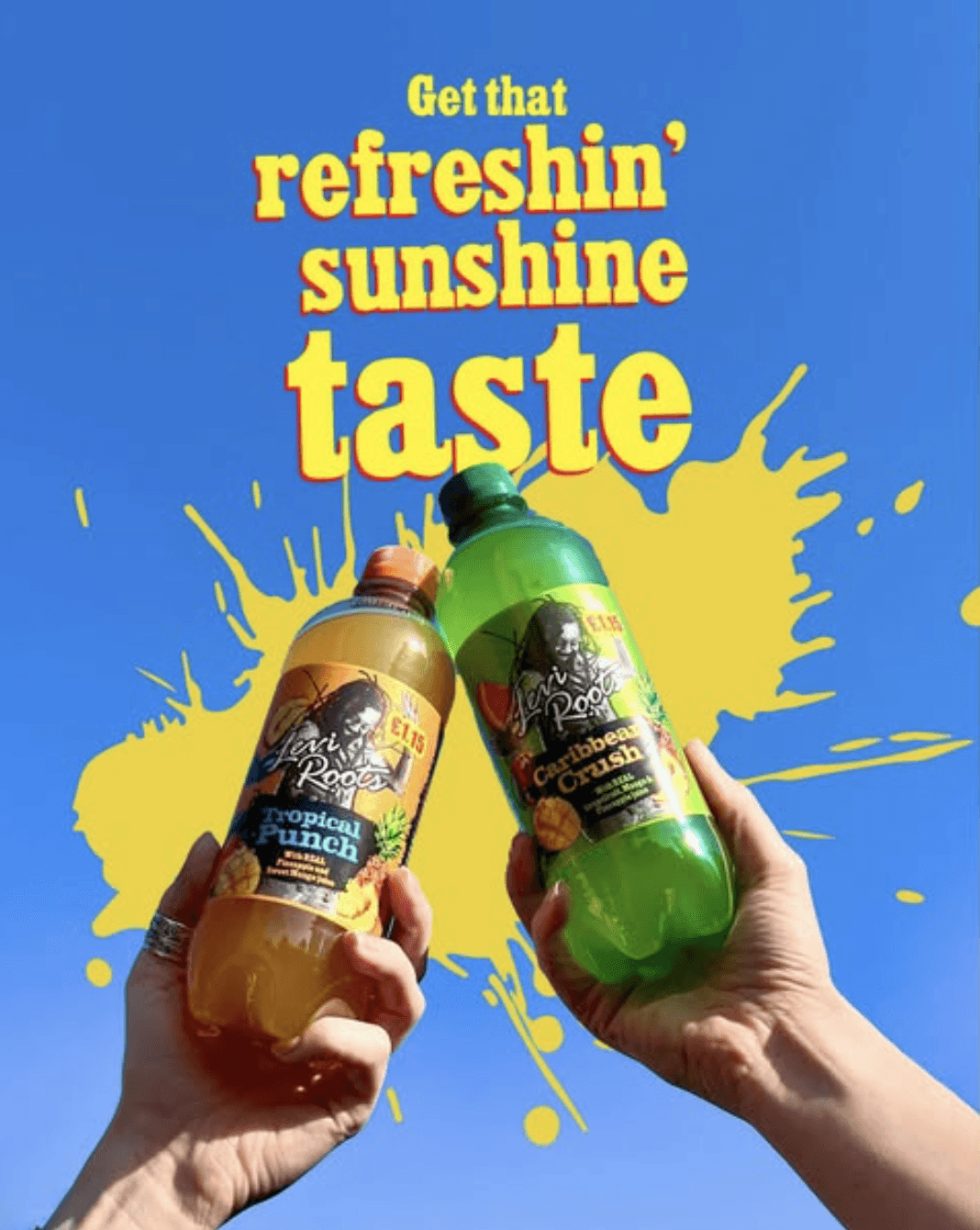 Two people toasting Caribbean Crush drinks