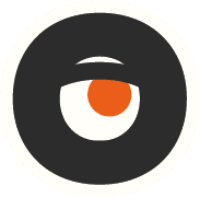 Version simplifiée du symbole Obliq en orange.