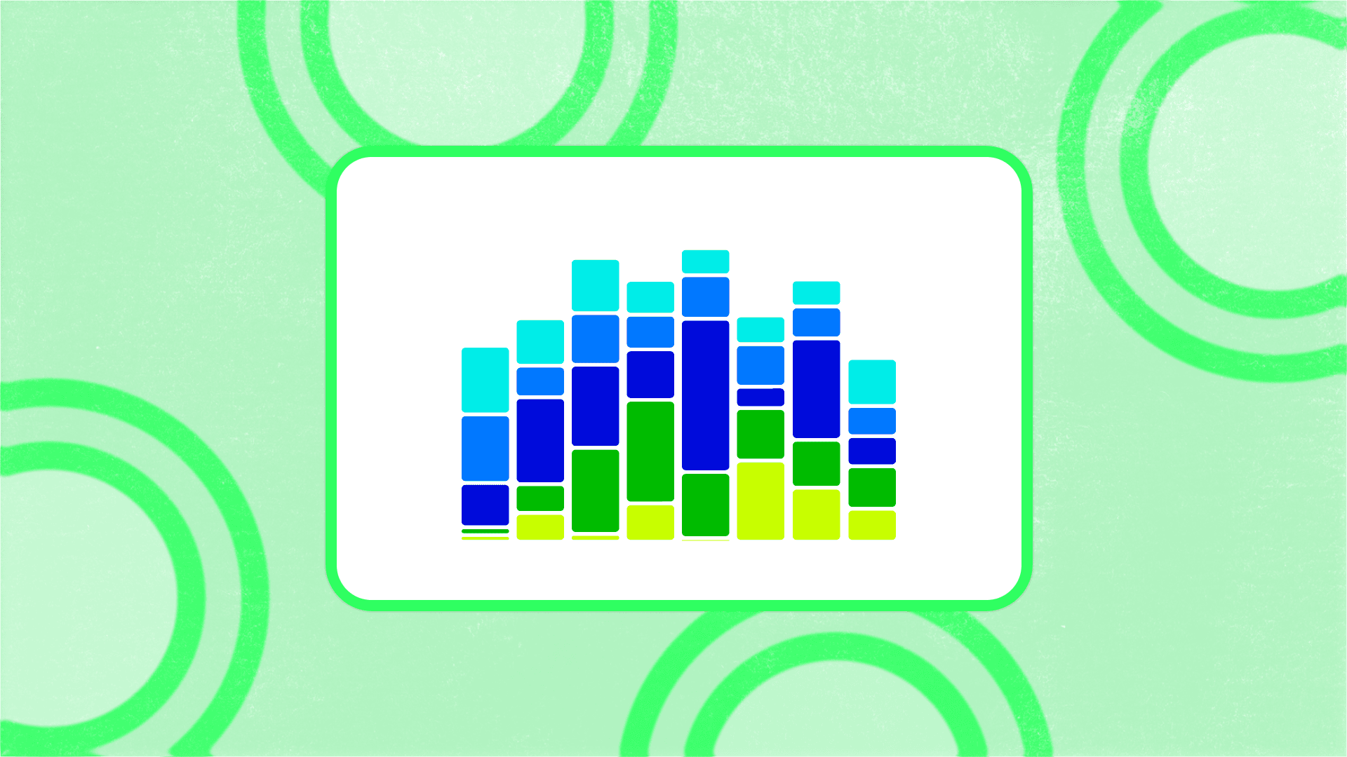 A simplified line graph with data points connected by lines and a large blue magnifying glass overlay, set against a green background, symbolizing data analysis and close inspection.