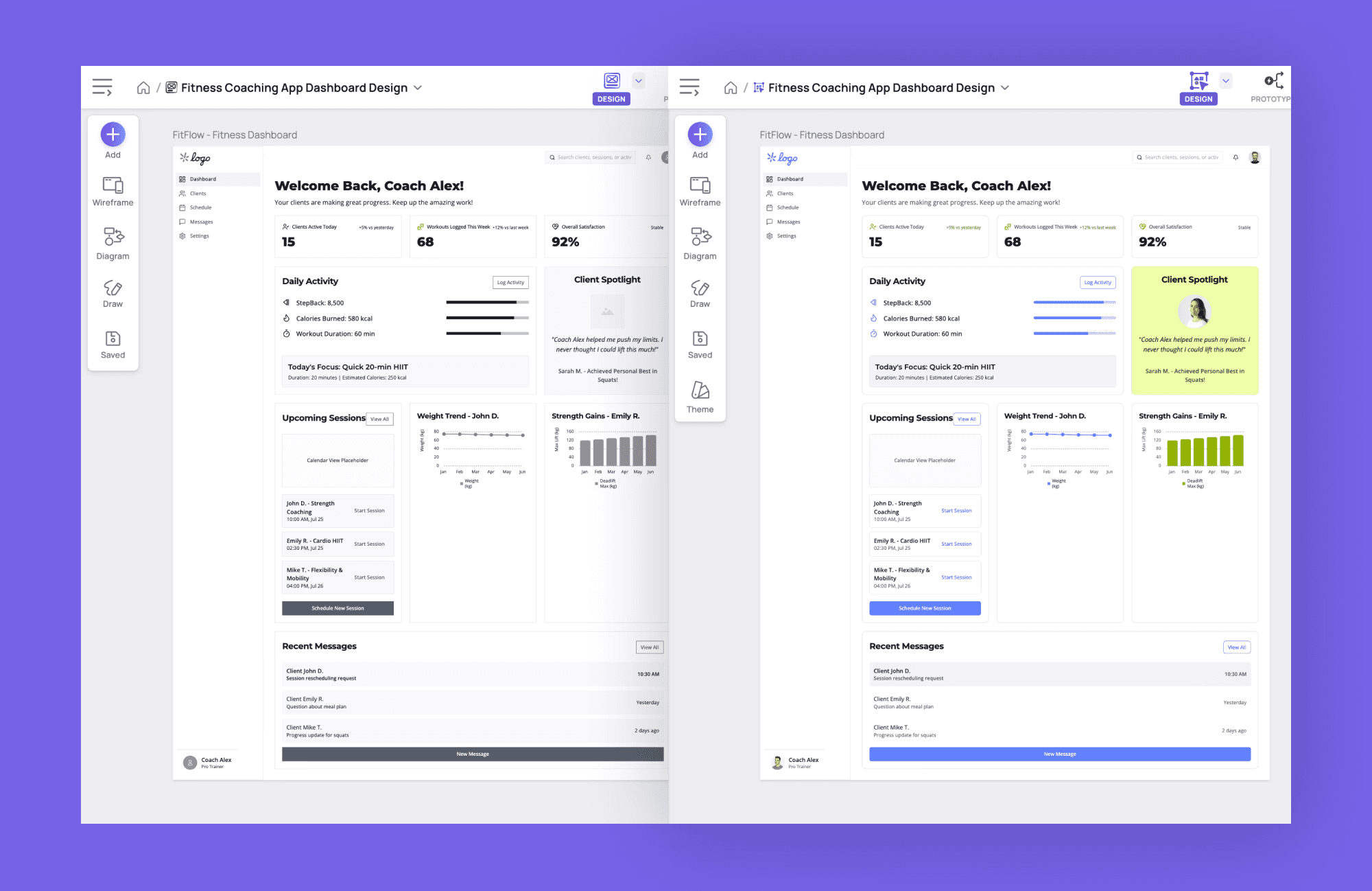 Visily AI: lofi to hifi prototype switch