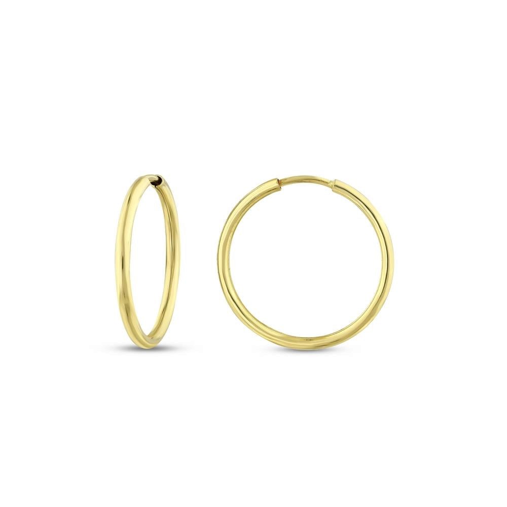 Assos Pırlanta 14 Ayar Sarı Altın 2 cm Halka Küpe