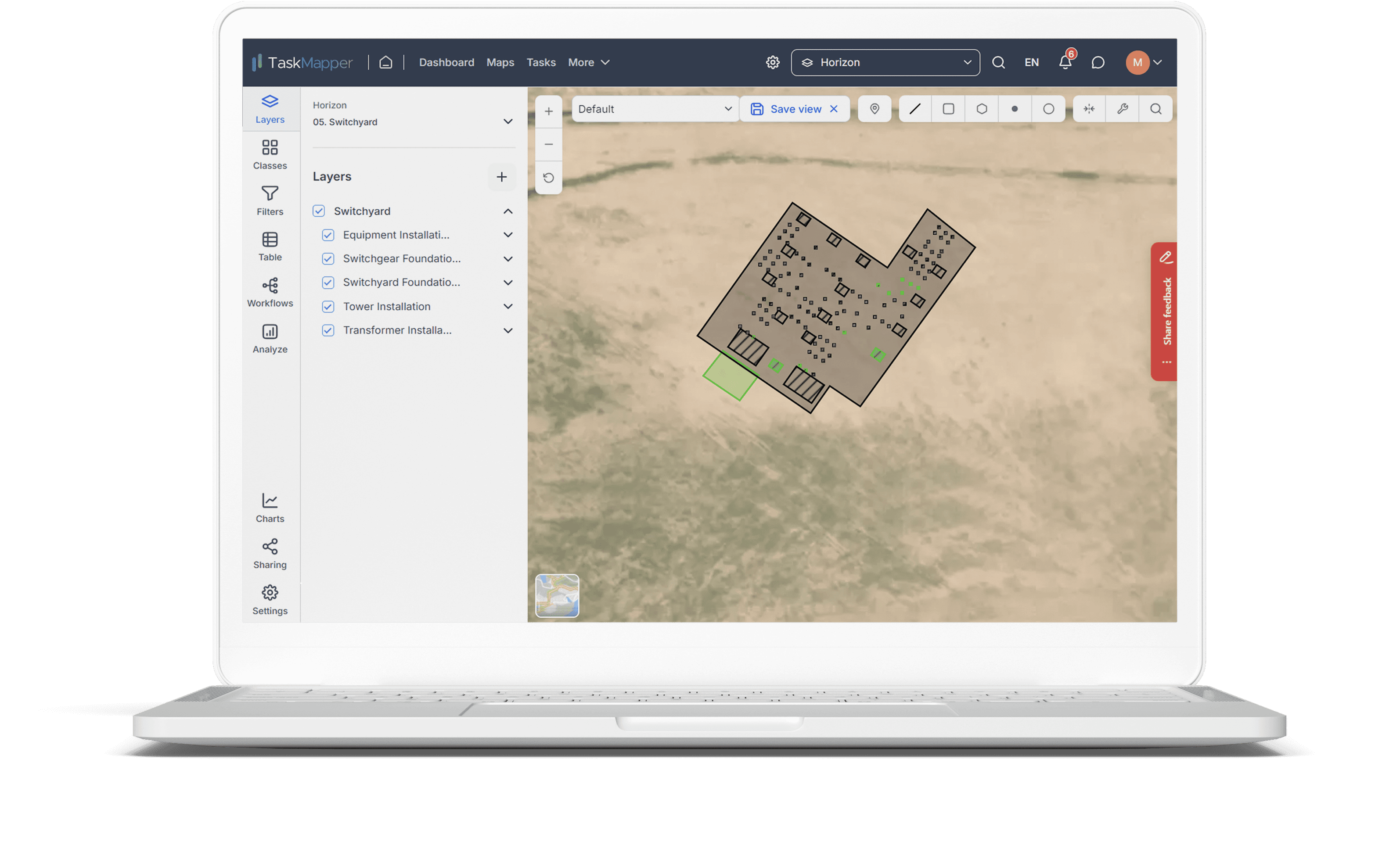 Maps to visualize and remotely monitor solar PV assets using TaskMapper by SenseHawk