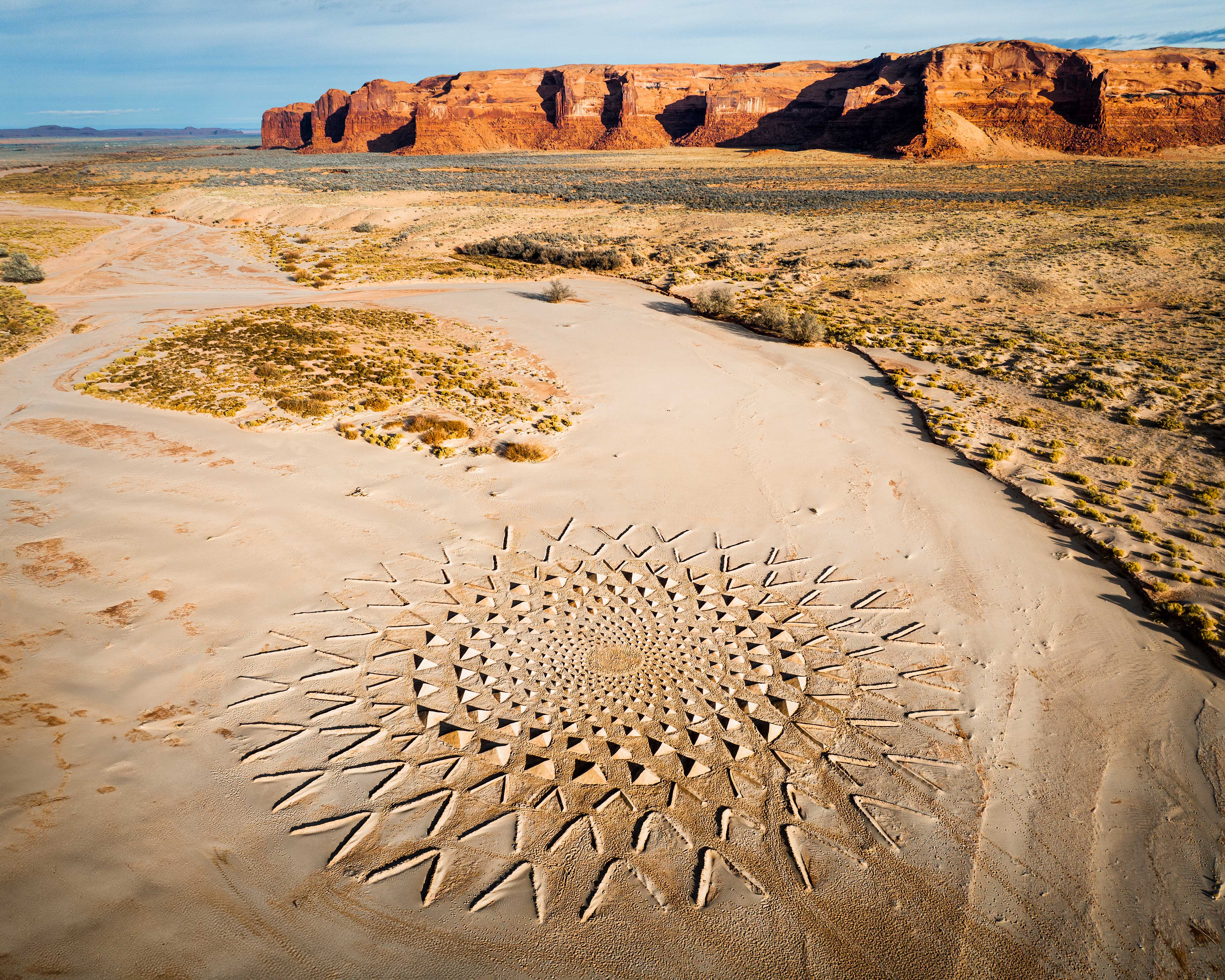 A piece of land art that is 300 feet wide that was made for award-winning director Owen Brown’s ARIZONA music video