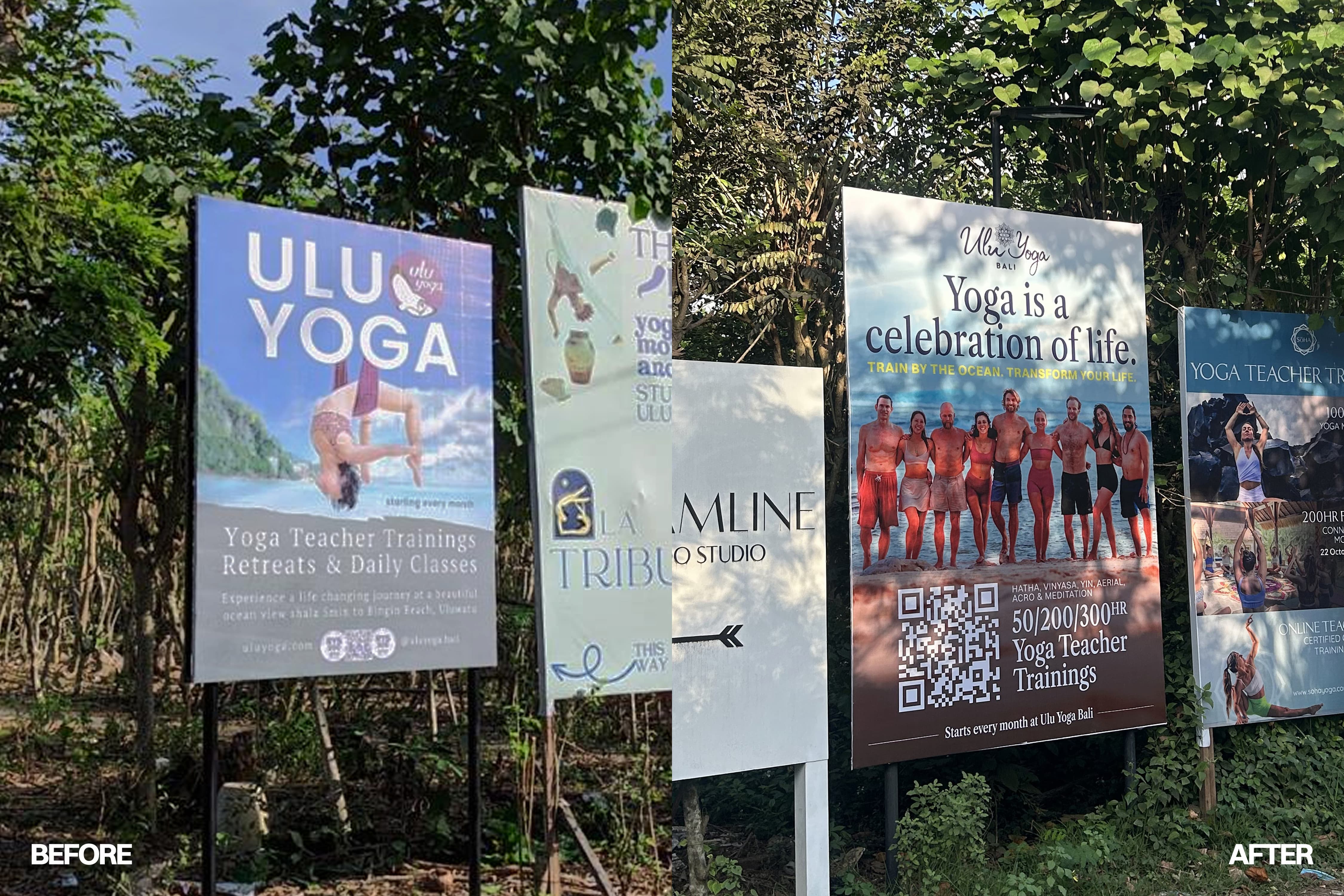 Yoga signage redesign Uluwatu Bali