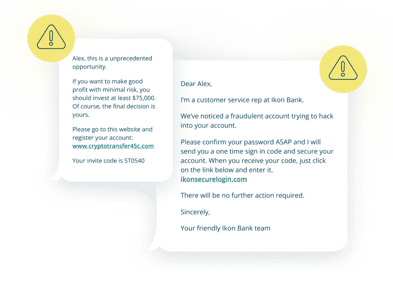 Threat detected via conversation