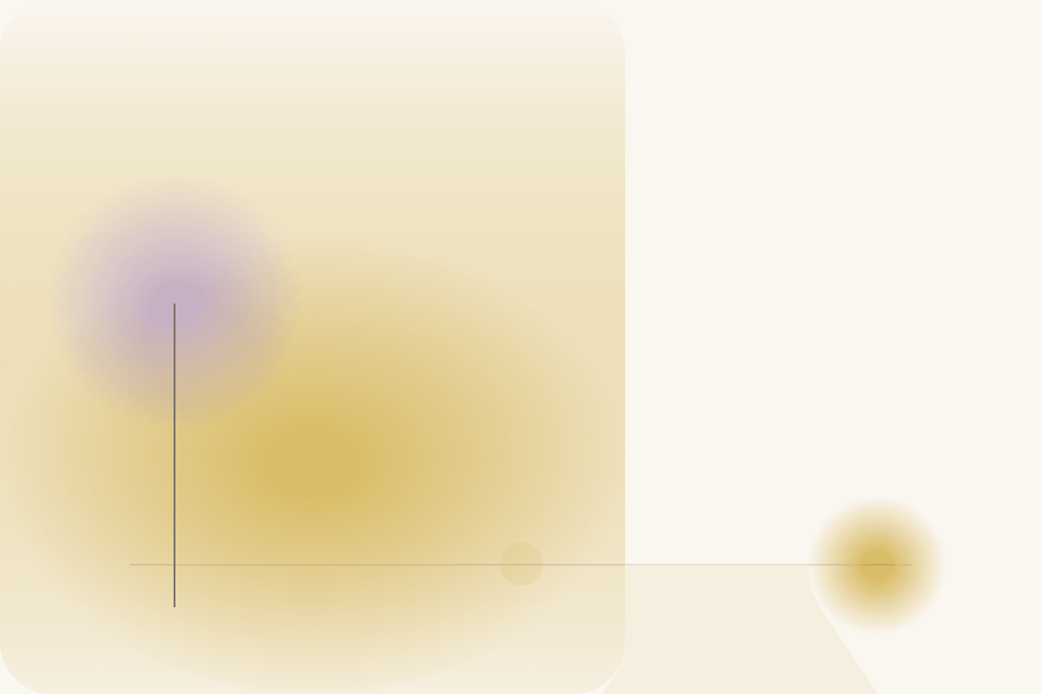 Abstract color field: rich saturated gold field with a soft Royal Purple bloom overlapping its upper edge, craft meeting brand.