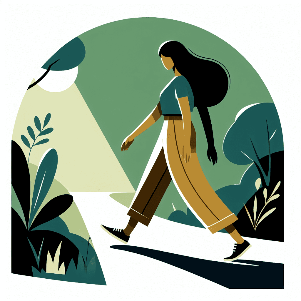 a woman walking