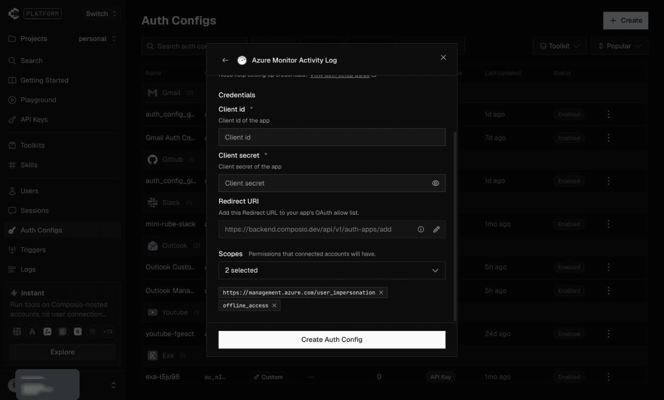 Original v1 redirect and Azure Resource Manager OAuth scopes